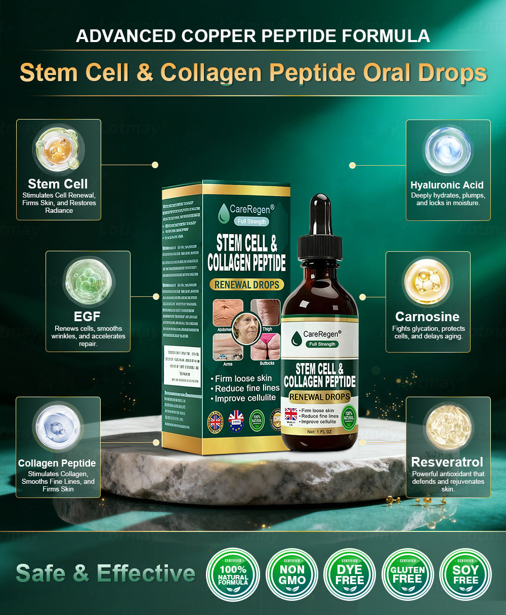 Officially Authorised Exclusive Edition|CareRegen® Stem Cell & Collagen Peptide Renewal Drops (Lift & Firm Sagging Skin & Reduce Wrinkle Formation)🥑🥑