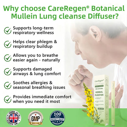 Made and Shipped from UK✅🐳 CareRegen® 𝐁𝐨𝐭𝐚𝐧𝐢𝐜𝐚𝐥 𝐌𝐮𝐥𝐥𝐞𝐢𝐧 𝐋𝐮𝐧𝐠 𝐂𝐥𝐞𝐚𝐧𝐬𝐞 𝐃𝐢𝐟𝐟𝐮𝐬𝐞𝐫🔥(🫁Cough, Pharyngitis, shortness of breath, sputum, stuffy nose, bronchitis, bronchitis, allergy symptoms, lung discomfort)