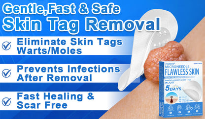 📌 Awzlove® 2-in-1 Microneedle & Hydrocolloid Patch | Raised Moles,Acne,  Flat Warts & Skin Tags Remover | Improves Wrinkles, Scars & Blemishes | Invisible Star Pimple Patches for Face & Body |🎁🎁2