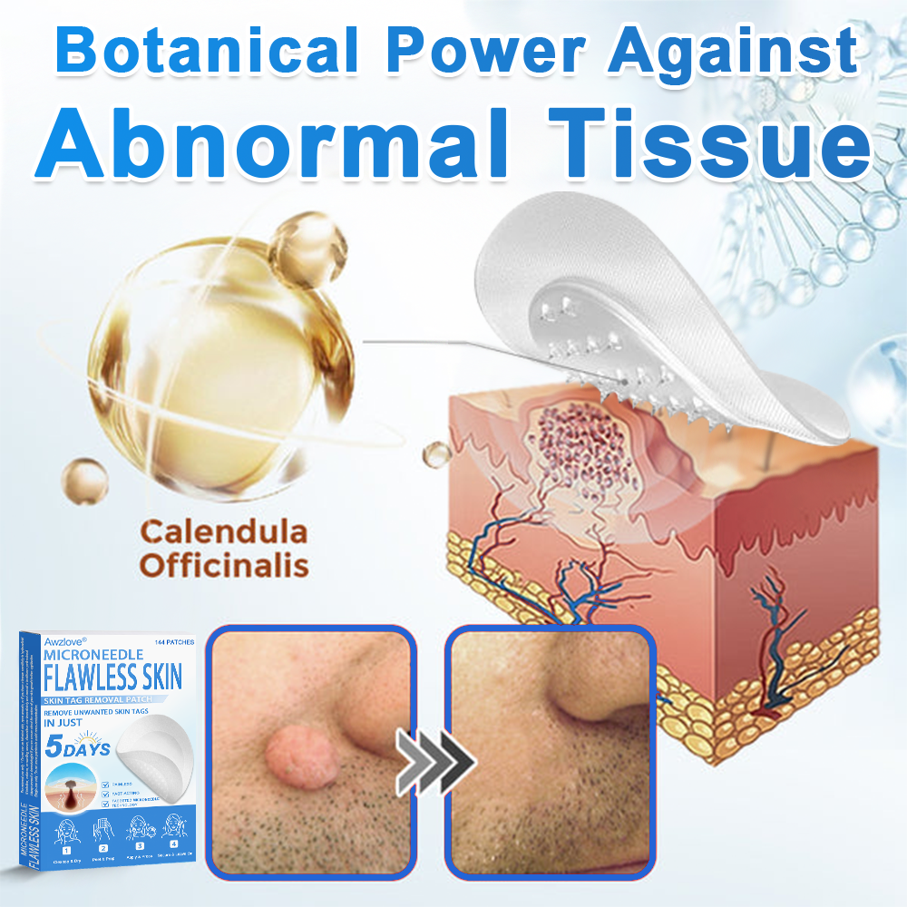 📌 Awzlove® 2-in-1 Microneedle & Hydrocolloid Patch | Raised Moles,Acne,  Flat Warts & Skin Tags Remover | Improves Wrinkles, Scars & Blemishes | Invisible Star Pimple Patches for Face & Body |🎁🎁2