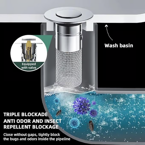 Last Day Promotion 49% OFF🔥🐳Pop Up Sink Drain Strainer----Removes odors and prevents blockages