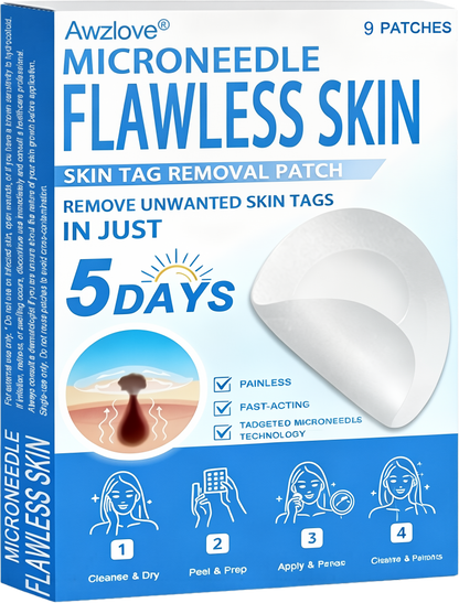 📌 Awzlove® 2-in-1 Microneedle & Hydrocolloid Patch | Raised Moles,Acne,  Flat Warts & Skin Tags Remover | Improves Wrinkles, Scars & Blemishes | Invisible Star Pimple Patches for Face & Body |🎁🎁2